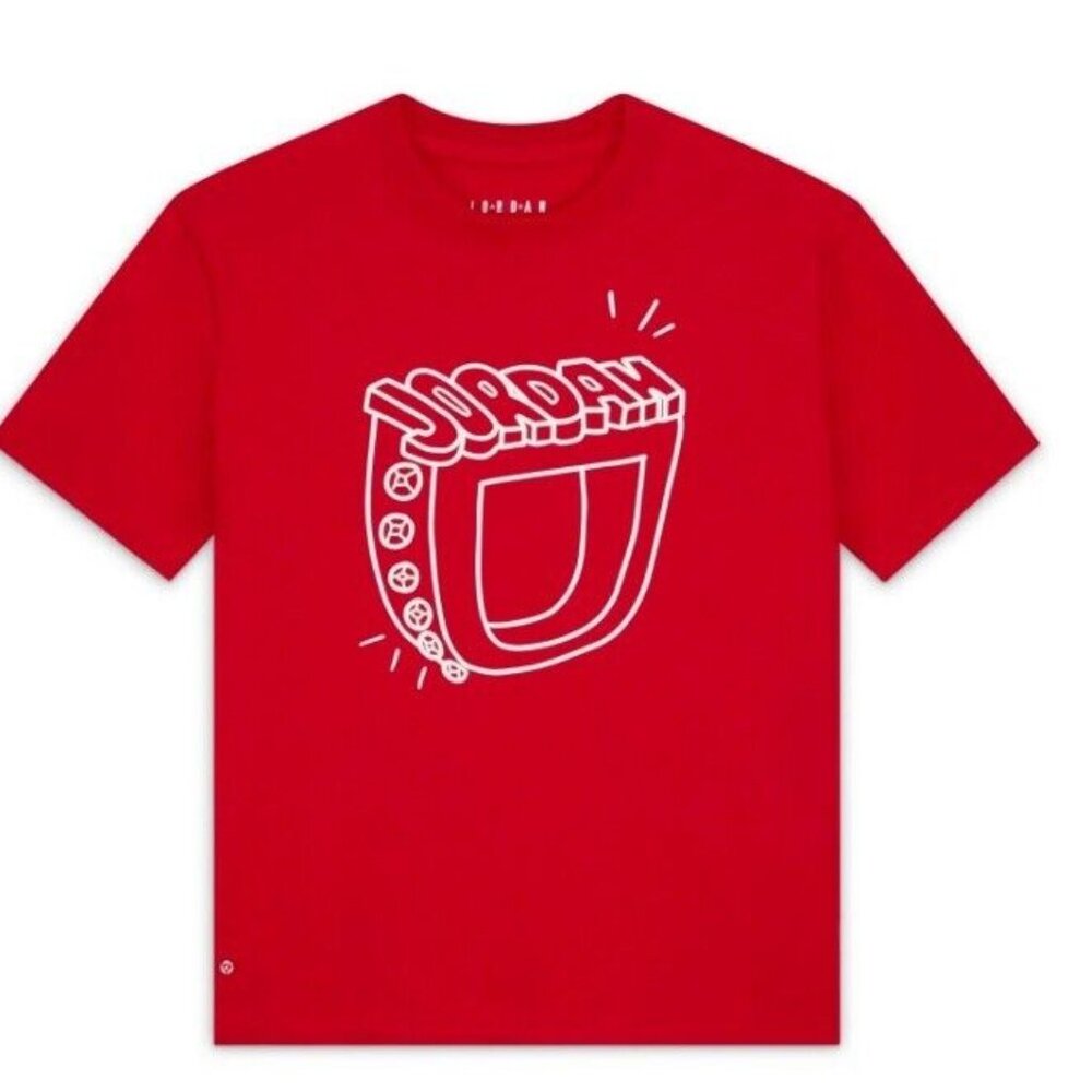Nike Women's Air Jordan Flight Graphic Tee Red DQ4593-612 Size Meduim NWT